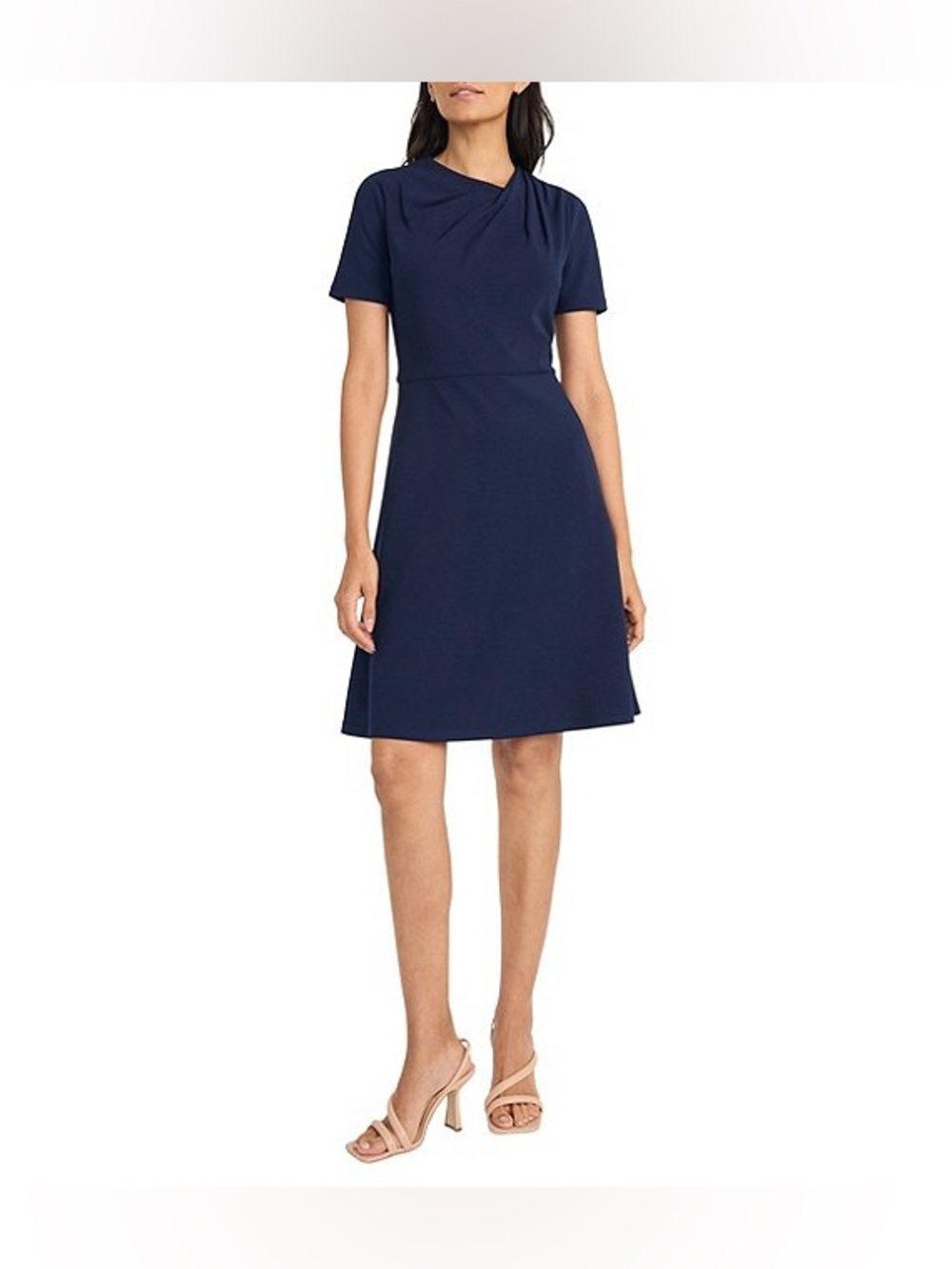 Maggy London
Scuba Crepe Asymmetrical Crew Neck Short Sleeve A-Line Mini Dress